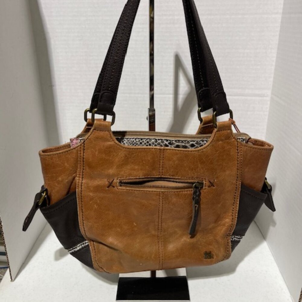 VTG The SAK Brown Kendra Leather HOBO Satchel Shoulder Bag Handbag